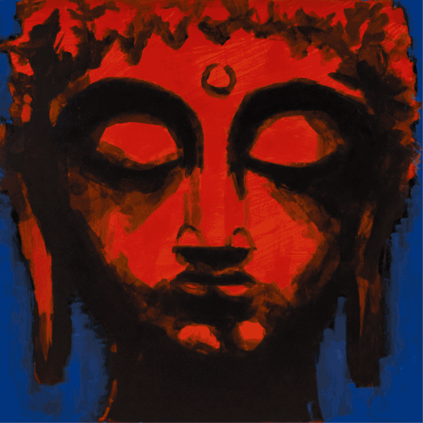 Buddha painting orange